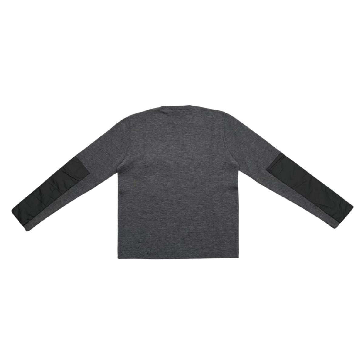 Prada Sweatshirt Crew Neck Knit 50 Wool Nylon Zip Pocket Gray — view 2