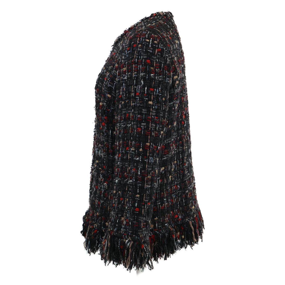 Chanel Zip Up Tweed Fringe 40 Jacket — view 2