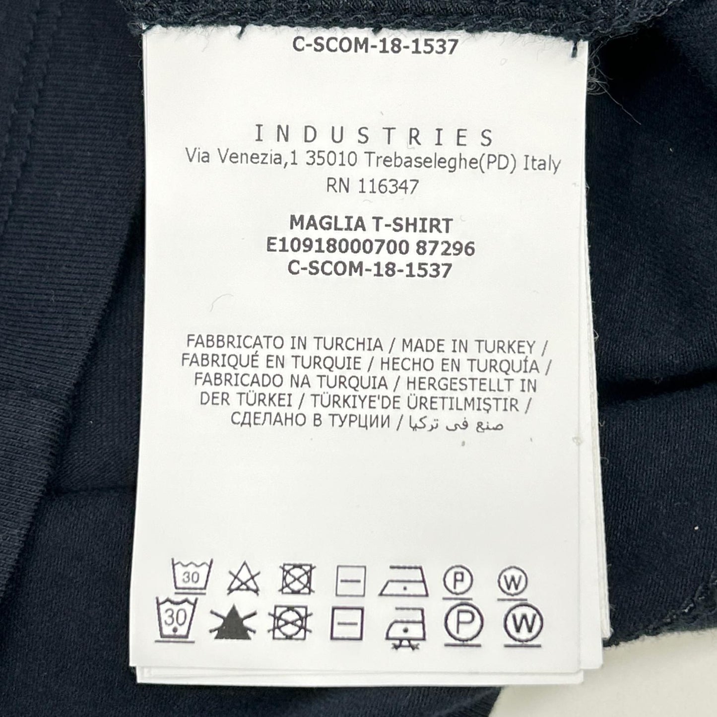 Moncler Mon Cles Navy Red Logo Line T-Shirt — view 4