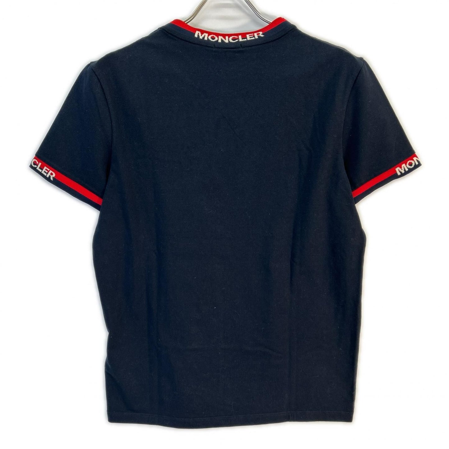 Moncler Mon Cles Navy Red Logo Line T-Shirt — view 2
