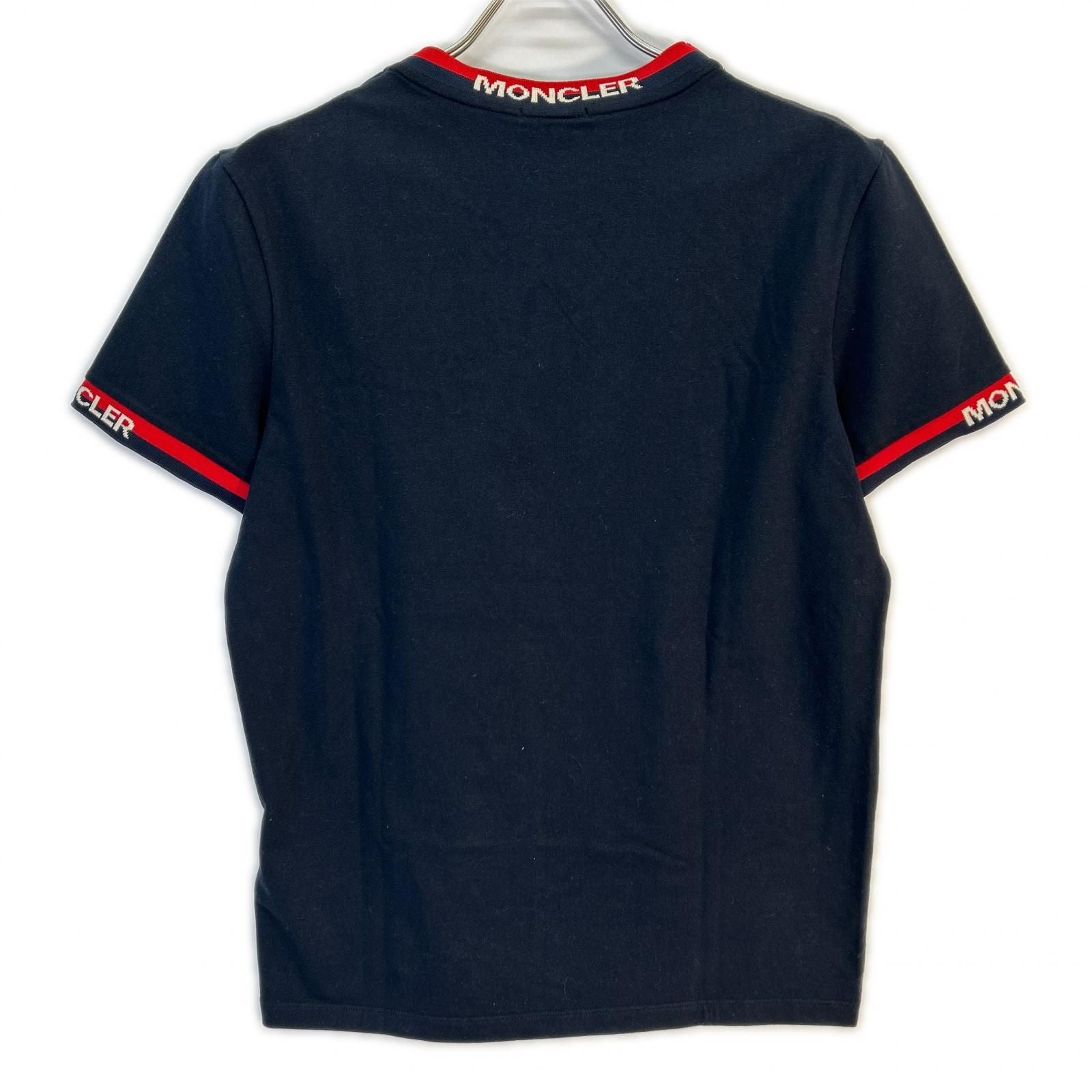 Moncler Mon Cles Navy Red Logo Line T-Shirt — view 2