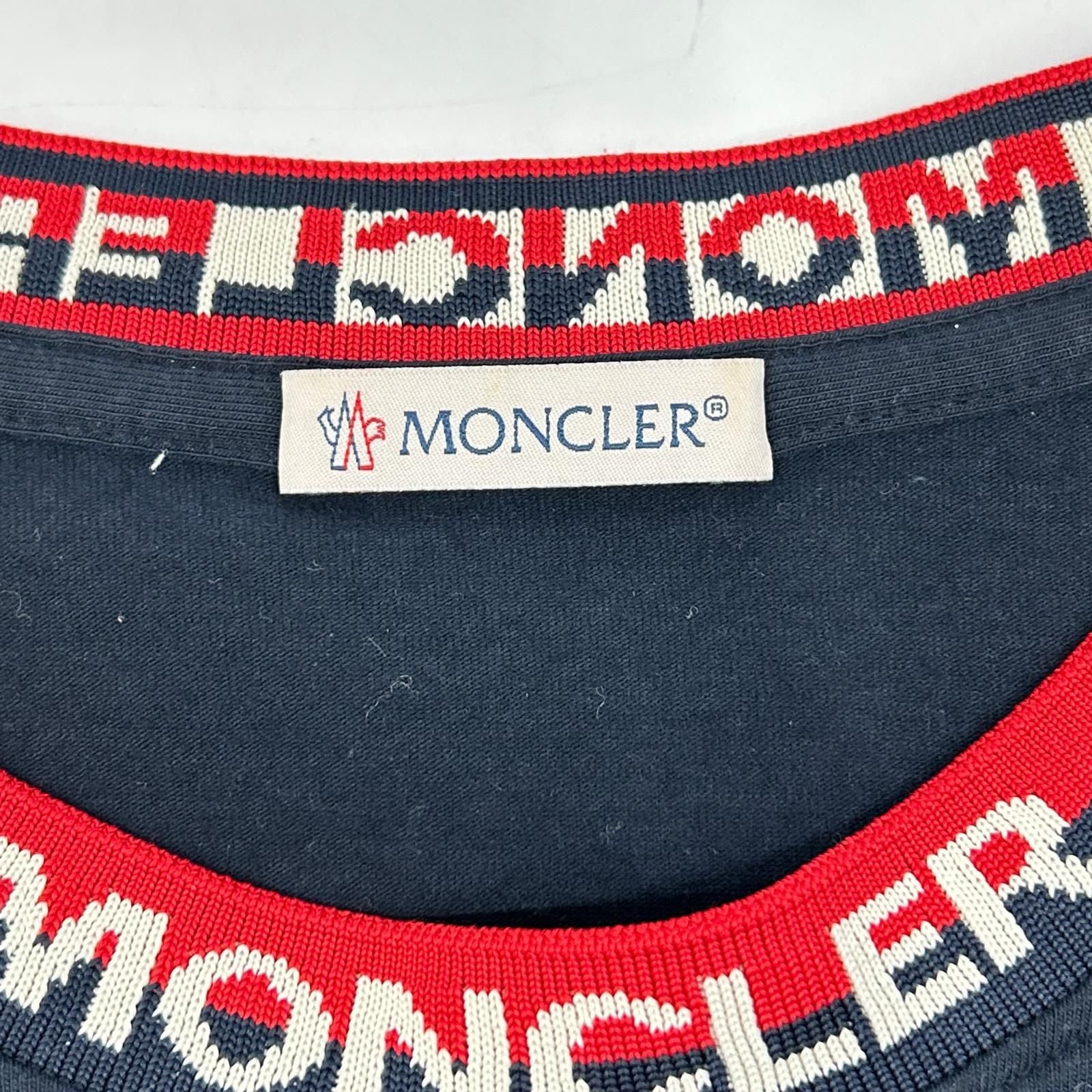 Moncler Mon Cles Navy Red Logo Line T-Shirt — view 3