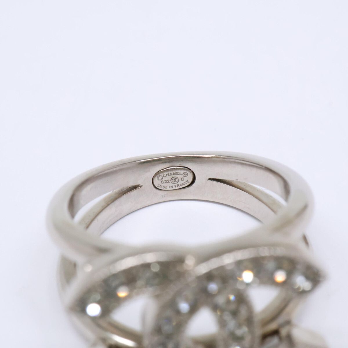 Chanel Rhinestone CC Logo Ring — view 6