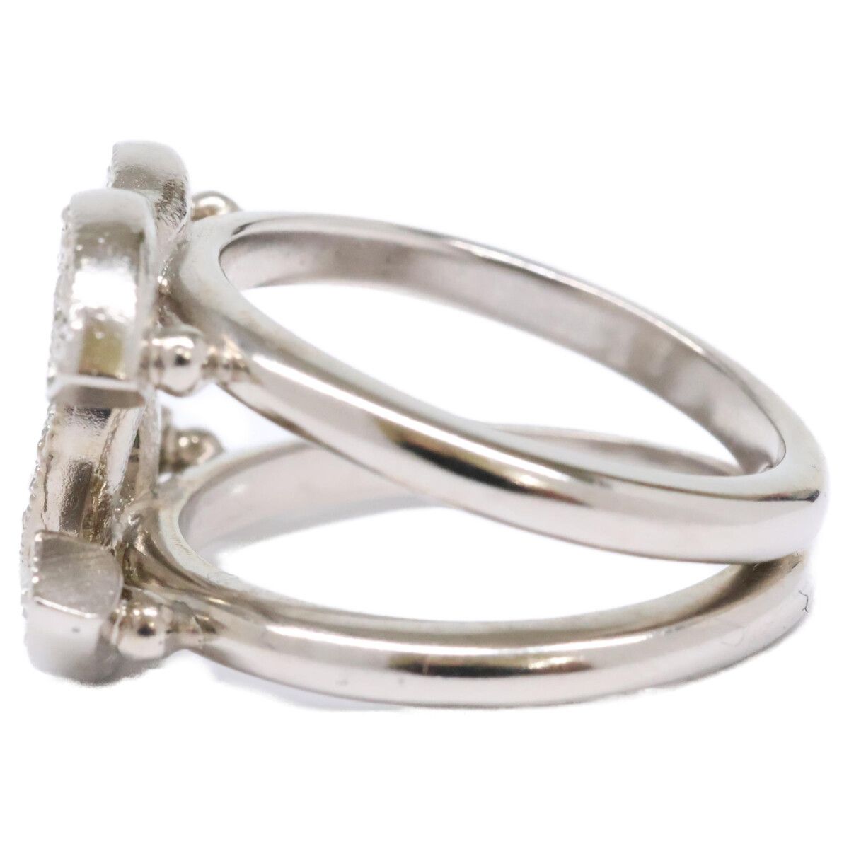 Chanel Rhinestone CC Logo Ring — view 2