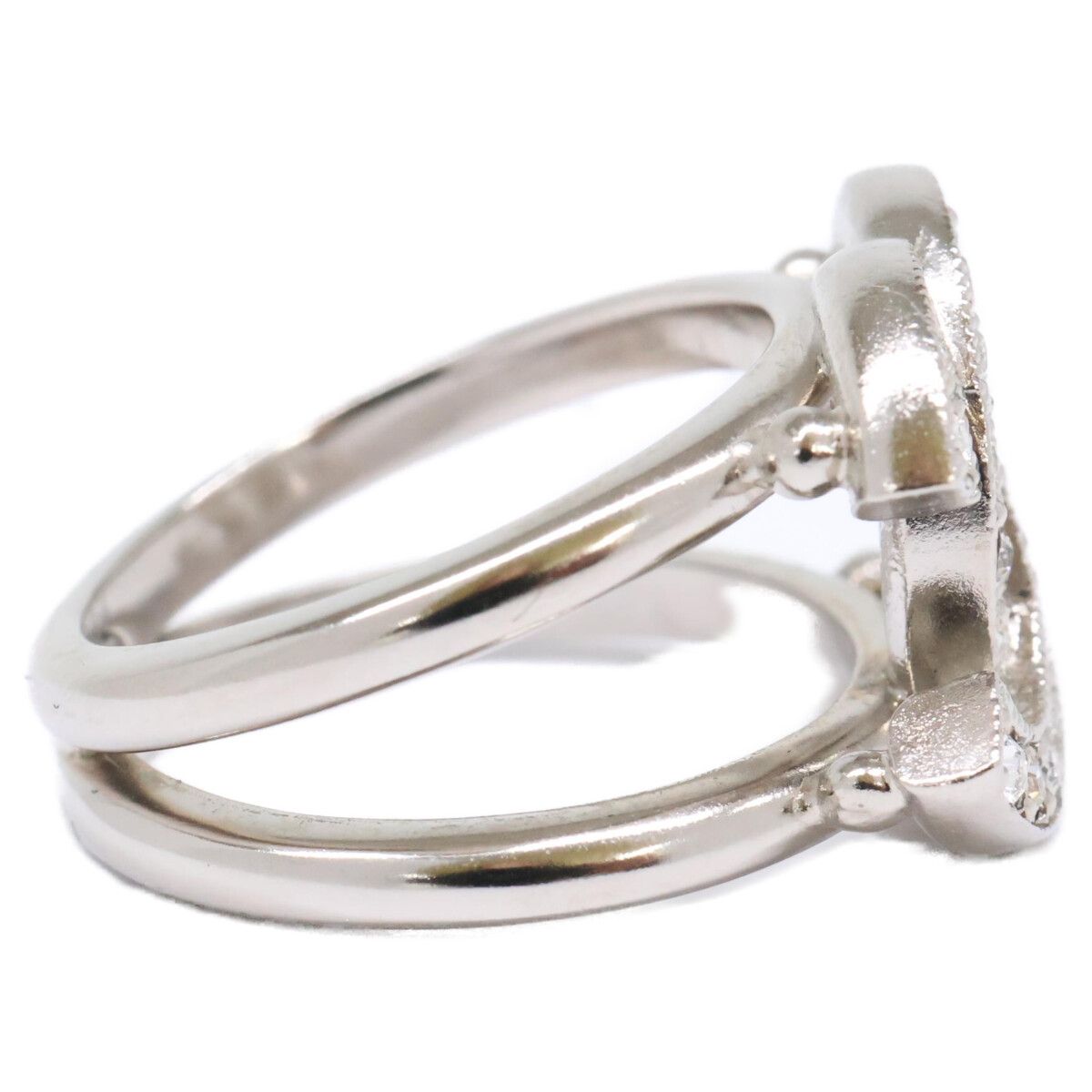 Chanel Rhinestone CC Logo Ring — view 4