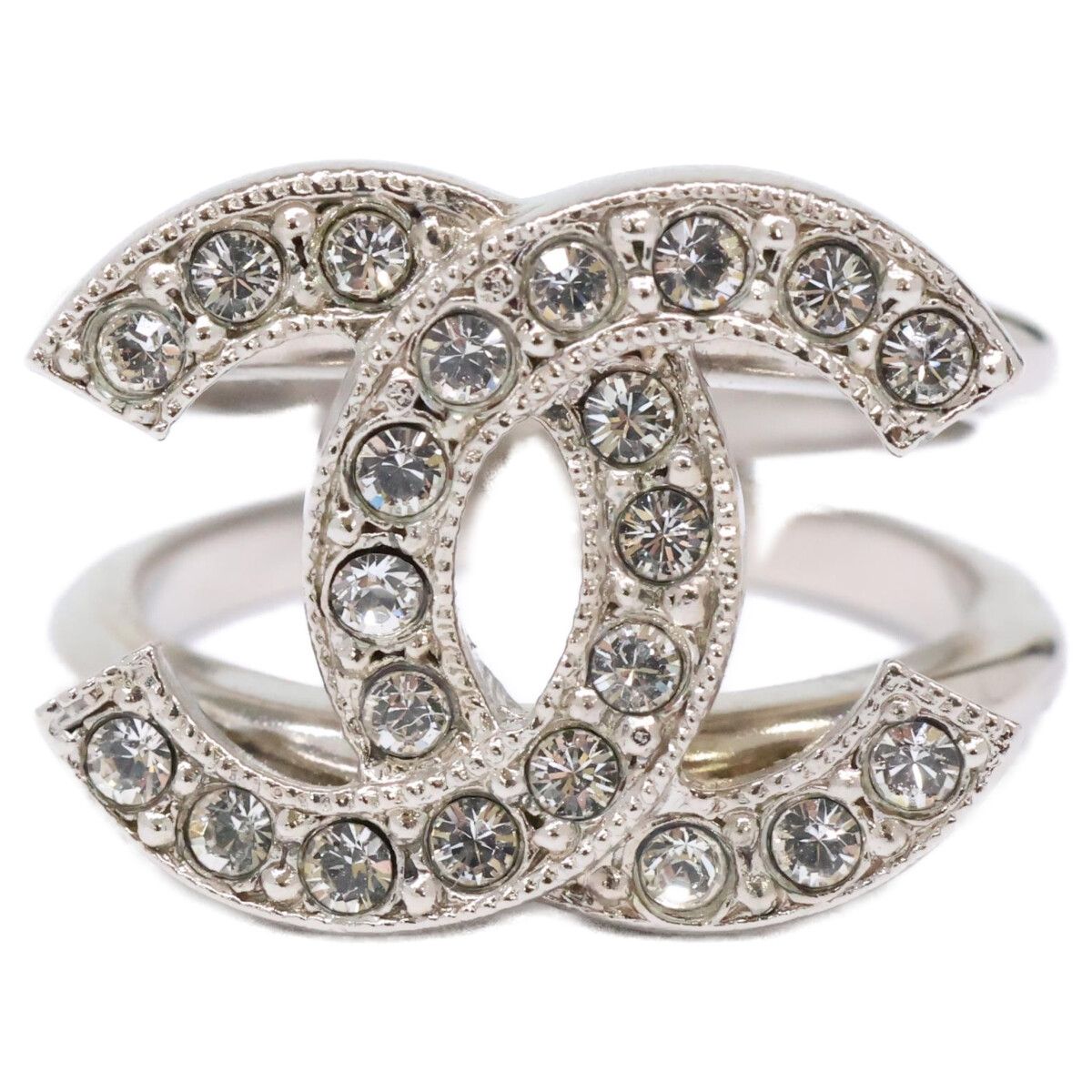 Chanel Rhinestone CC Logo Ring