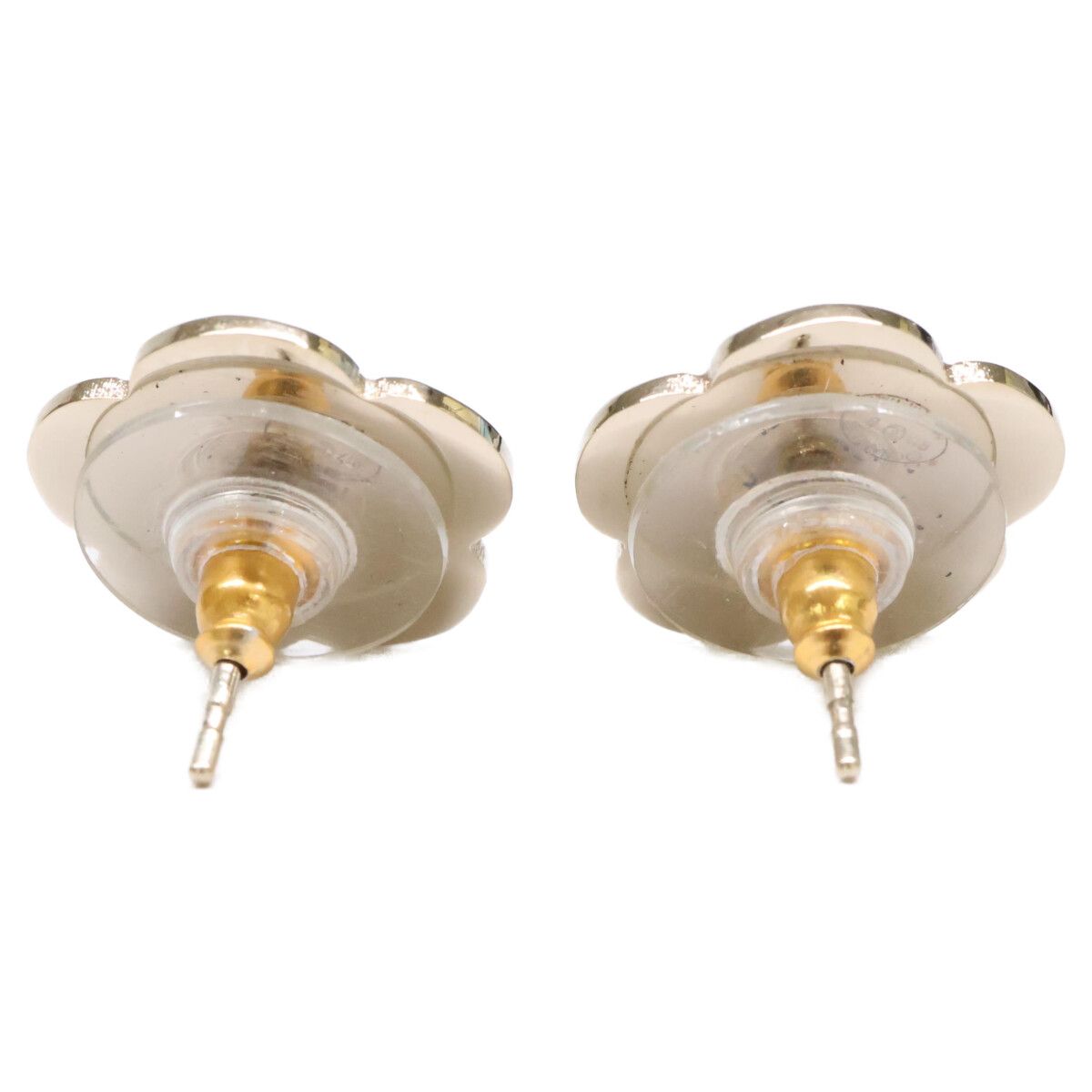 Chanel CC Logo Camellia Motif Imitation Pearl Earring — view 3