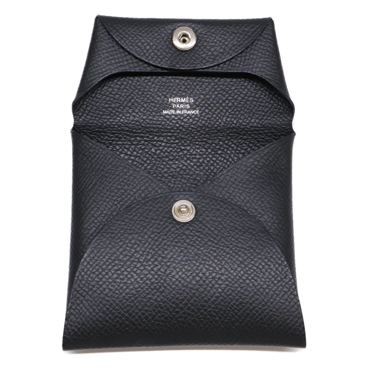 Hermes Bastia Leather Coin Purse Black — view 7