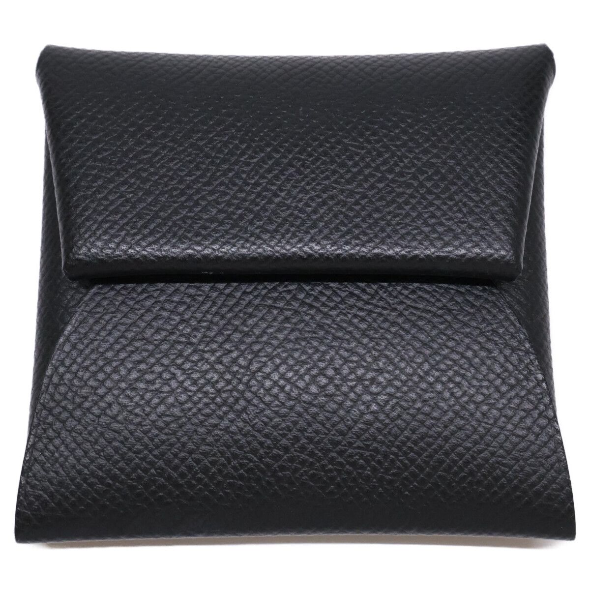 Hermes Bastia Leather Coin Purse Black