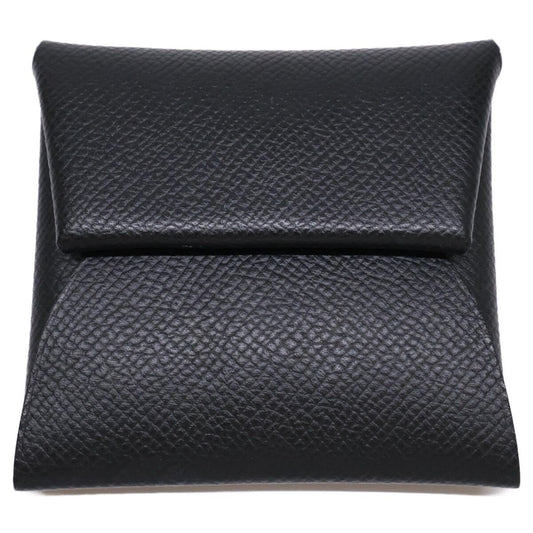 Hermes Bastia Leather Coin Purse Black