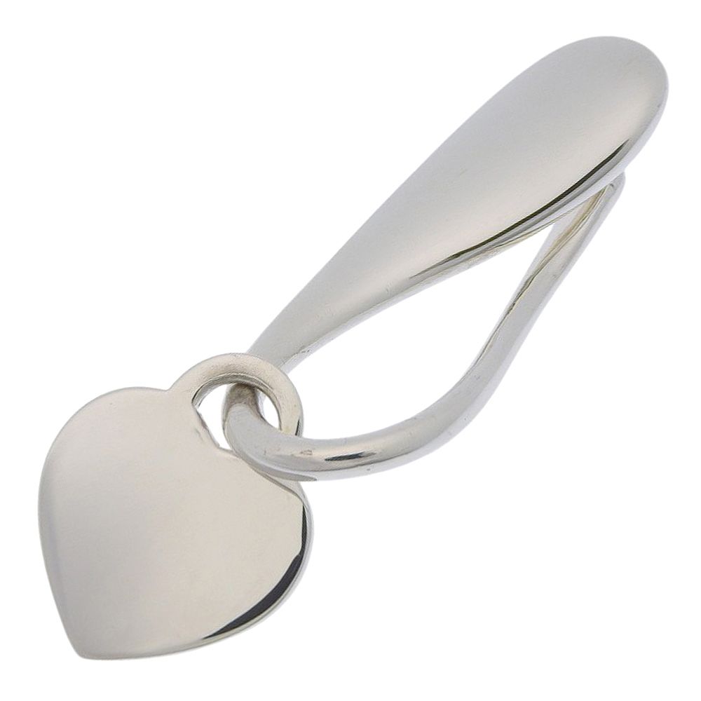 Tiffany & Co Heart Tag Key Ring 925 Sterling Silver Key Holder — view 2