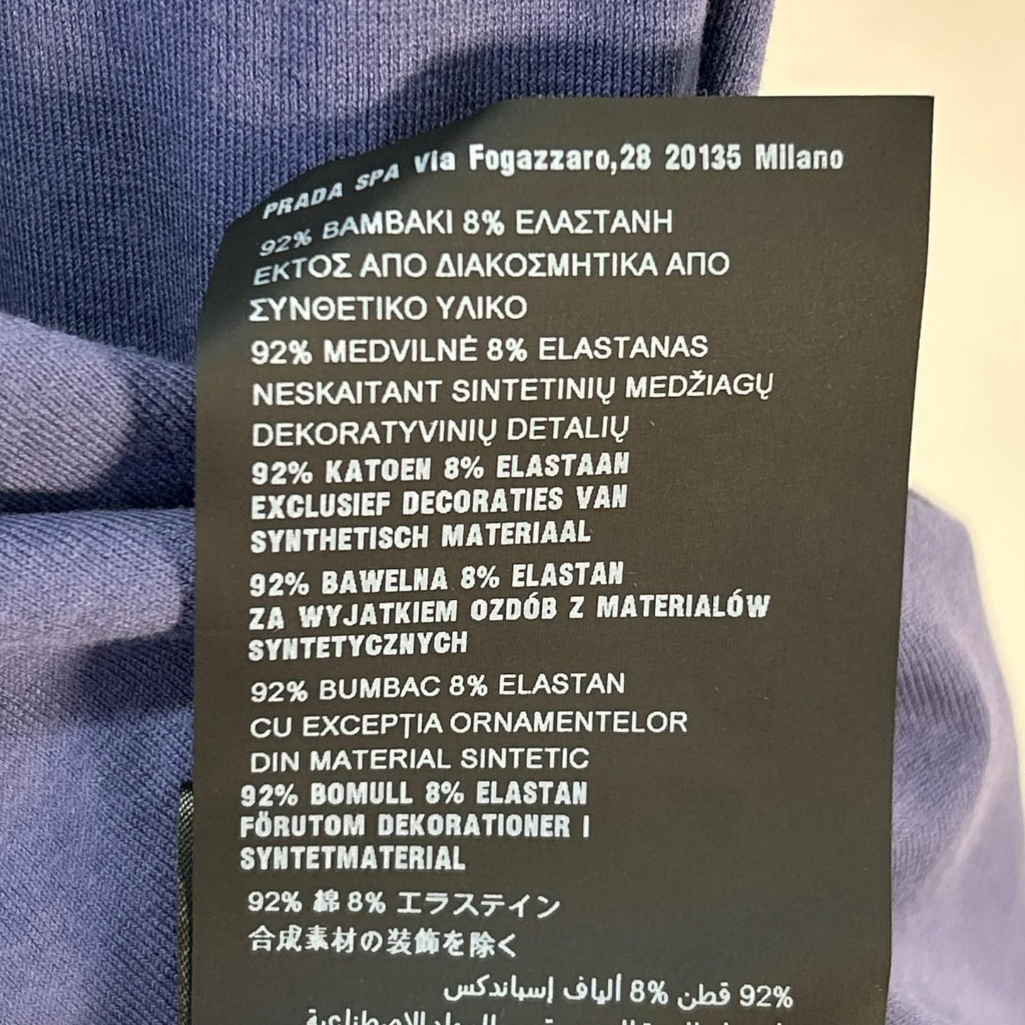 Prada Navy Rubber Logo Pocket T-Shirt XL — view 5
