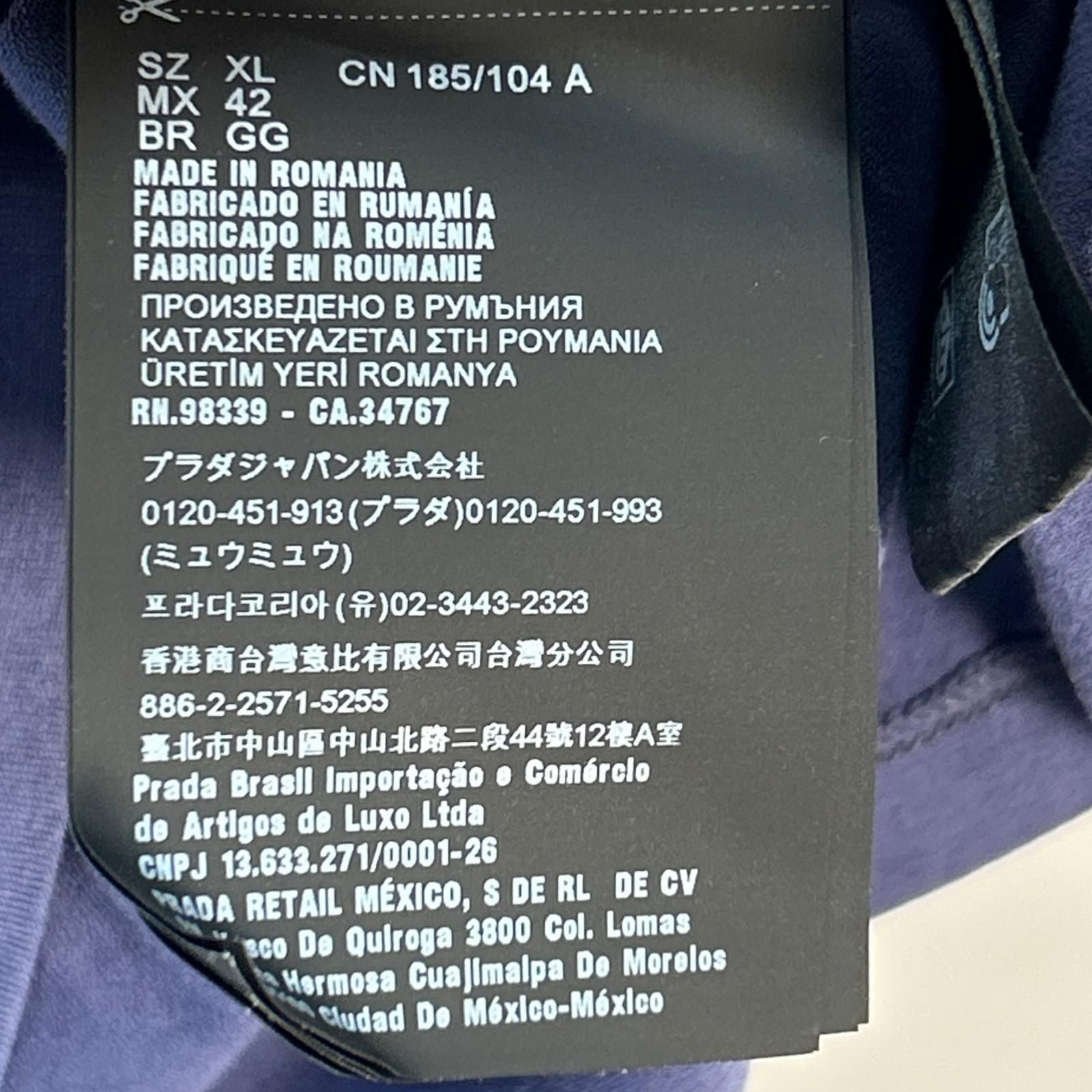 Prada Navy Rubber Logo Pocket T-Shirt XL — view 4