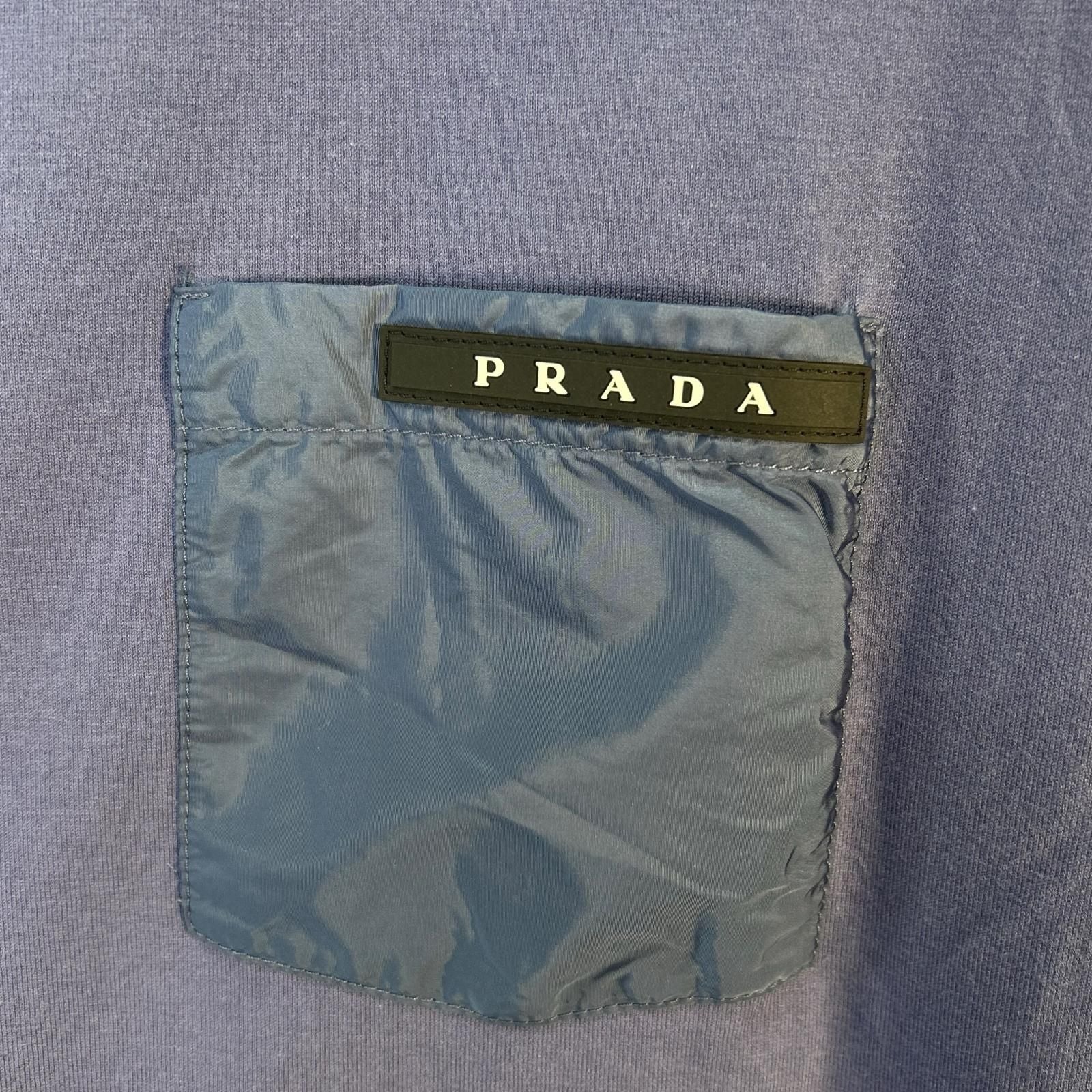 Prada Navy Rubber Logo Pocket T-Shirt XL — view 6
