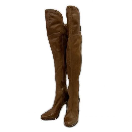 Gucci Studded Leather Knee High Boots 35c
