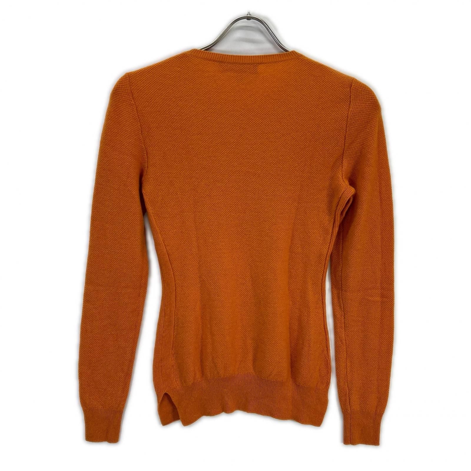 Loro Piana Orange Baby Cashmere Knit Sweater Logo Plate 38 — view 2