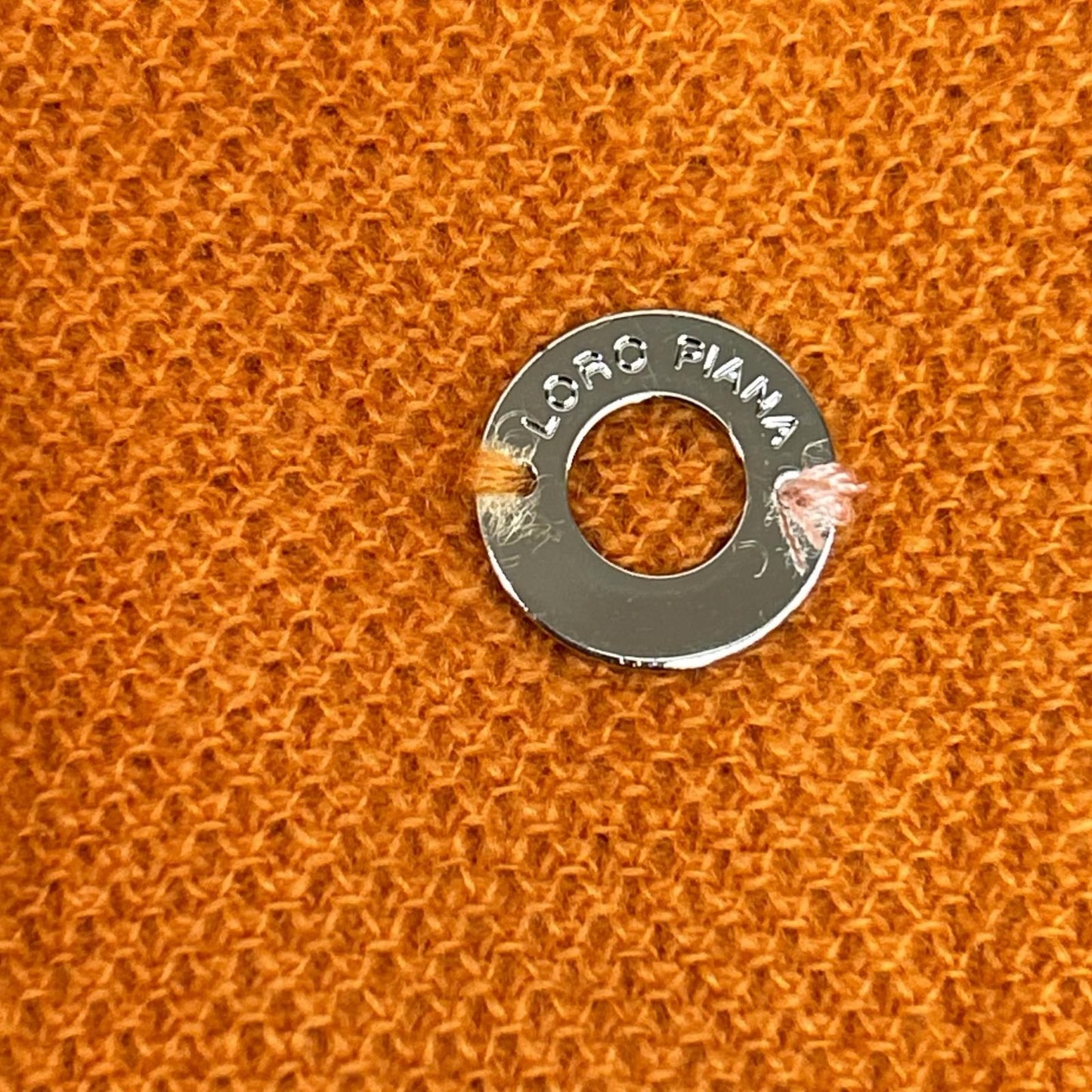 Loro Piana Orange Baby Cashmere Knit Sweater Logo Plate 38 — view 6