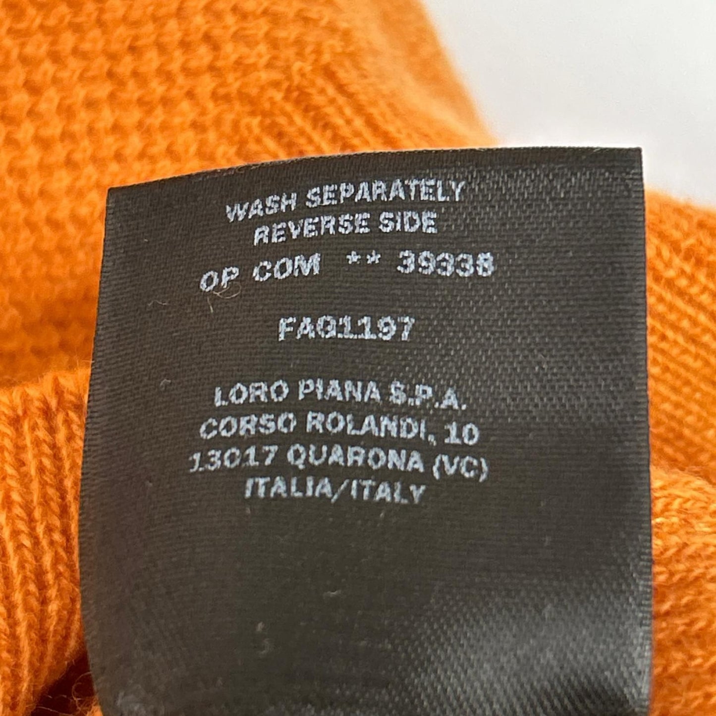 Loro Piana Orange Baby Cashmere Knit Sweater Logo Plate 38 — view 5
