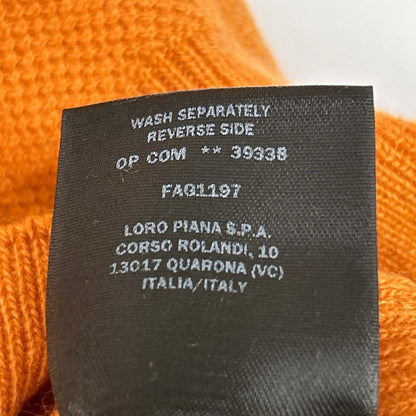 Loro Piana Orange Baby Cashmere Knit Sweater Logo Plate 38 — view 5