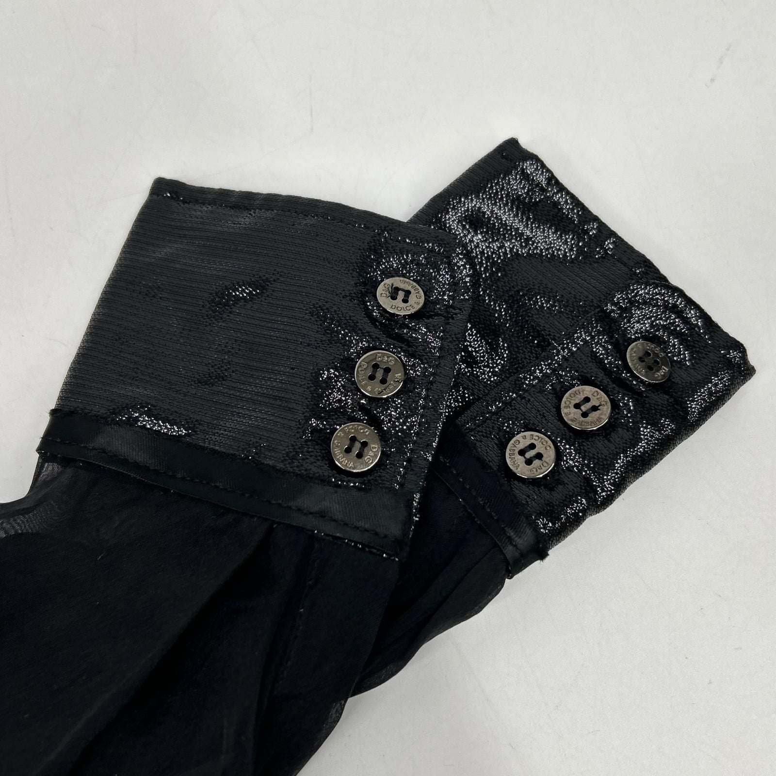Dolce & Gabbana Black Cotton Sheer Bowtie Shirt 38 — view 9