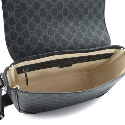 Gucci GG Emblem Crossbody Shoulder Bag Leather Black — view 7