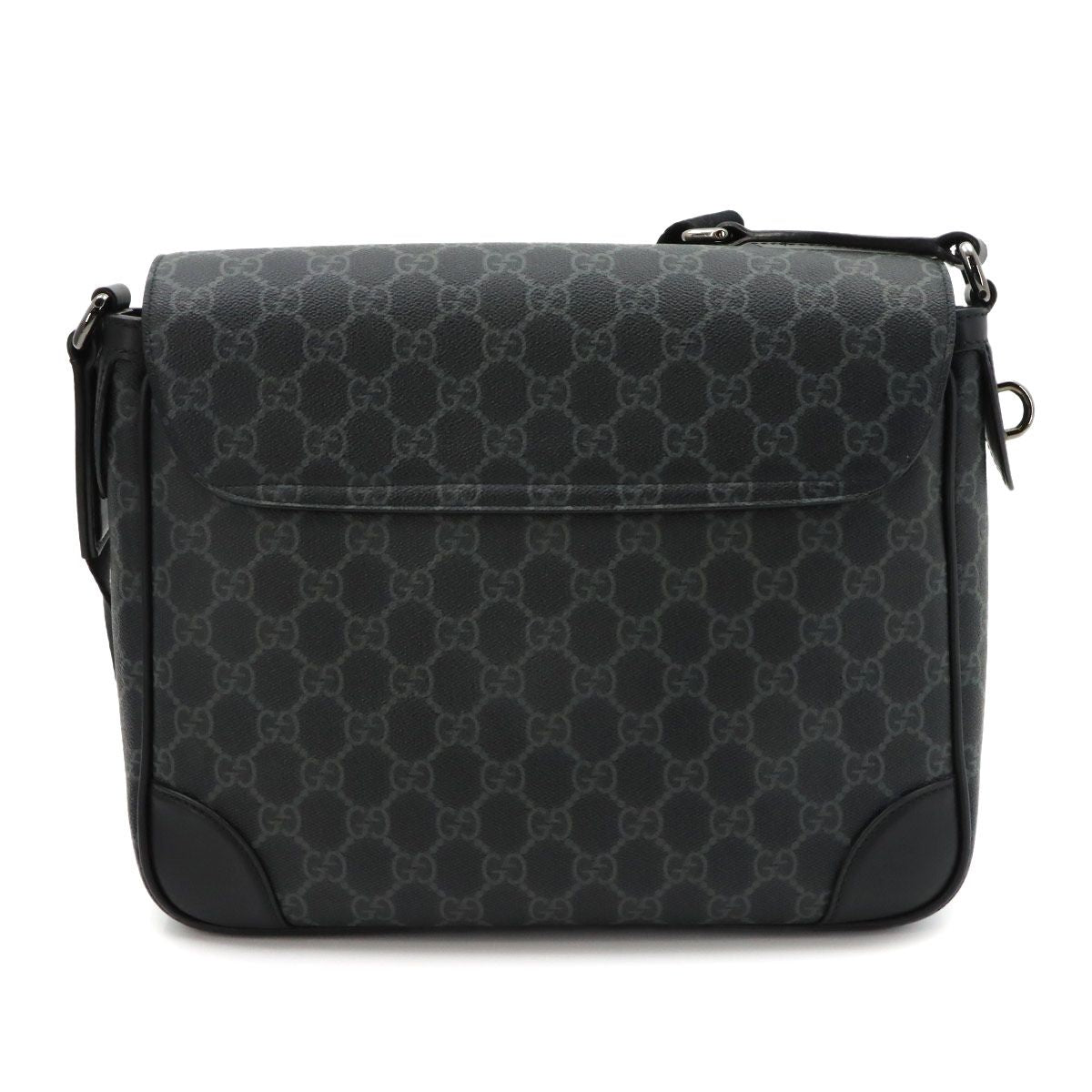 Gucci GG Emblem Crossbody Shoulder Bag Leather Black — view 3