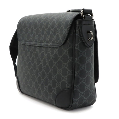 Gucci GG Emblem Crossbody Shoulder Bag Leather Black — view 4