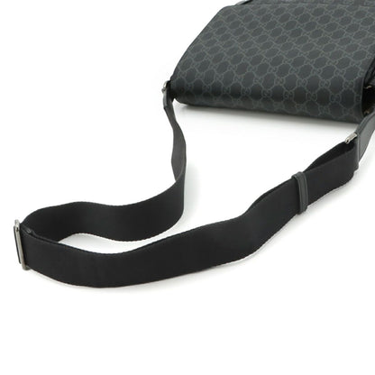 Gucci GG Emblem Crossbody Shoulder Bag Leather Black — view 6