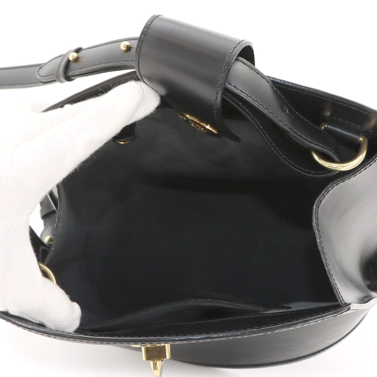 Louis Vuitton Epi Cluny Shoulder Bag Leather Noir Gold — view 6
