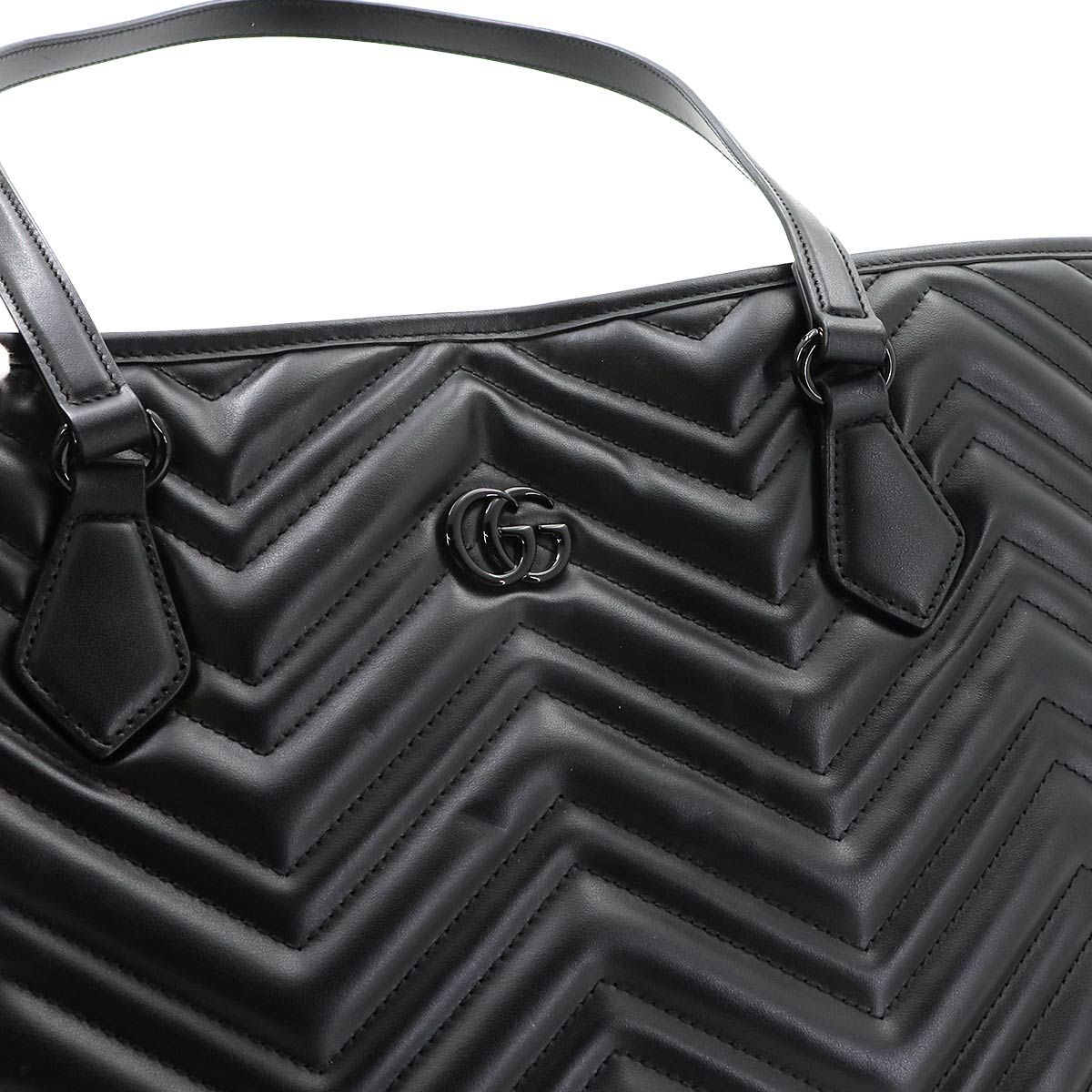 Gucci GG Marmont Quilted Large Tote Leather Black — view 9