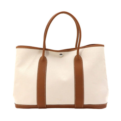 Hermes Garden Party 36 PM Tote Toile Officier Negonda Ecru Gold Silver — view 2