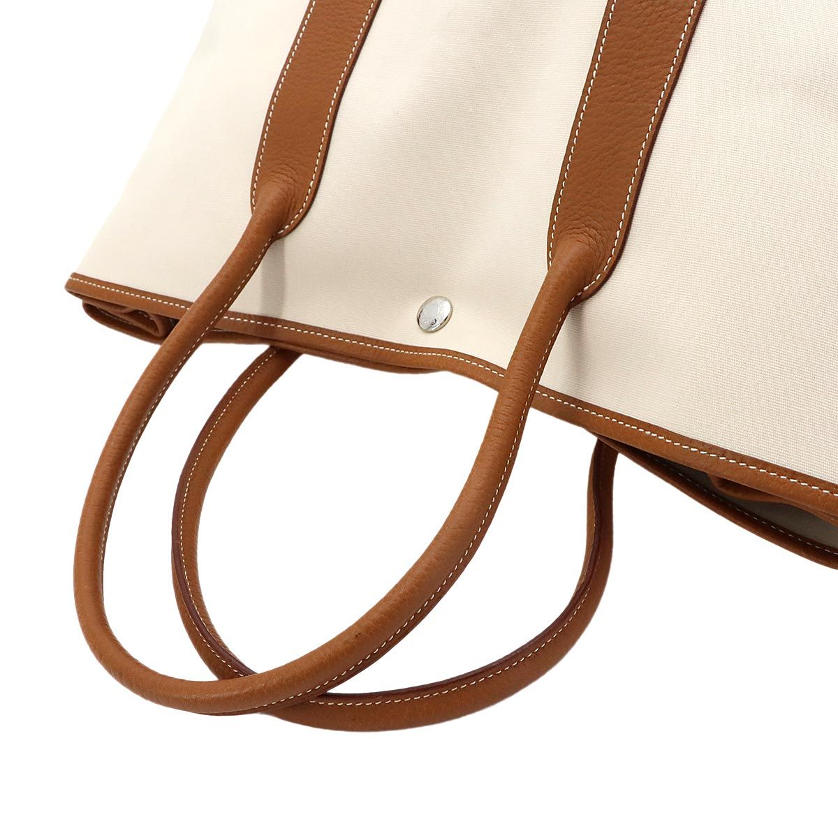Hermes Garden Party 36 PM Tote Toile Officier Negonda Ecru Gold Silver — view 5