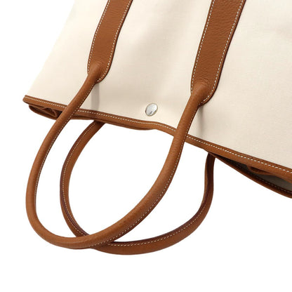 Hermes Garden Party 36 PM Tote Toile Officier Negonda Ecru Gold Silver — view 5