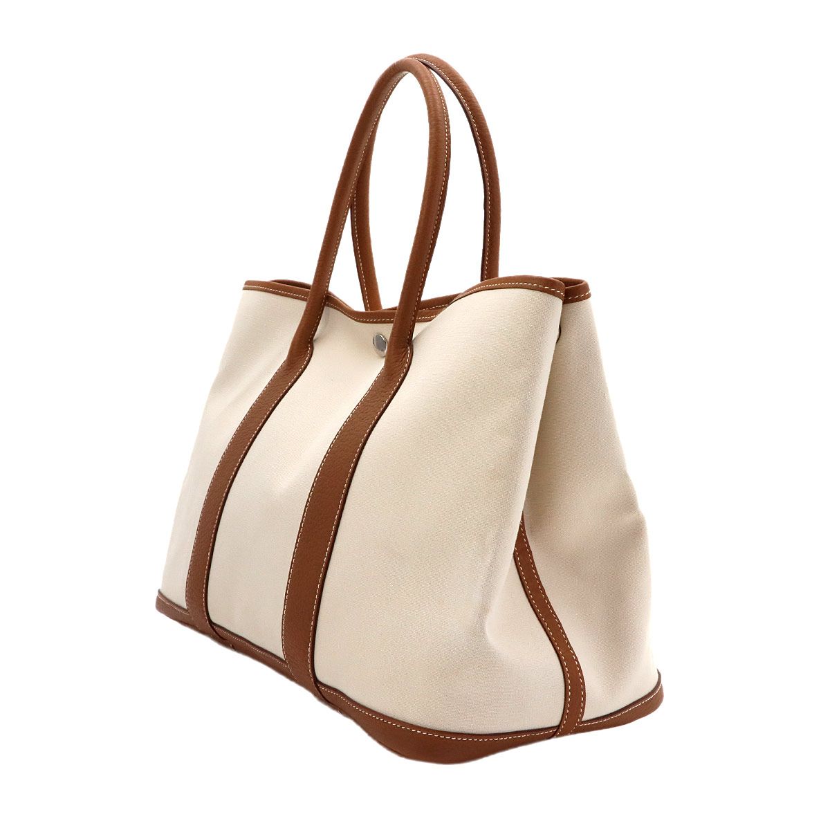 Hermes Garden Party 36 PM Tote Toile Officier Negonda Ecru Gold Silver — view 3