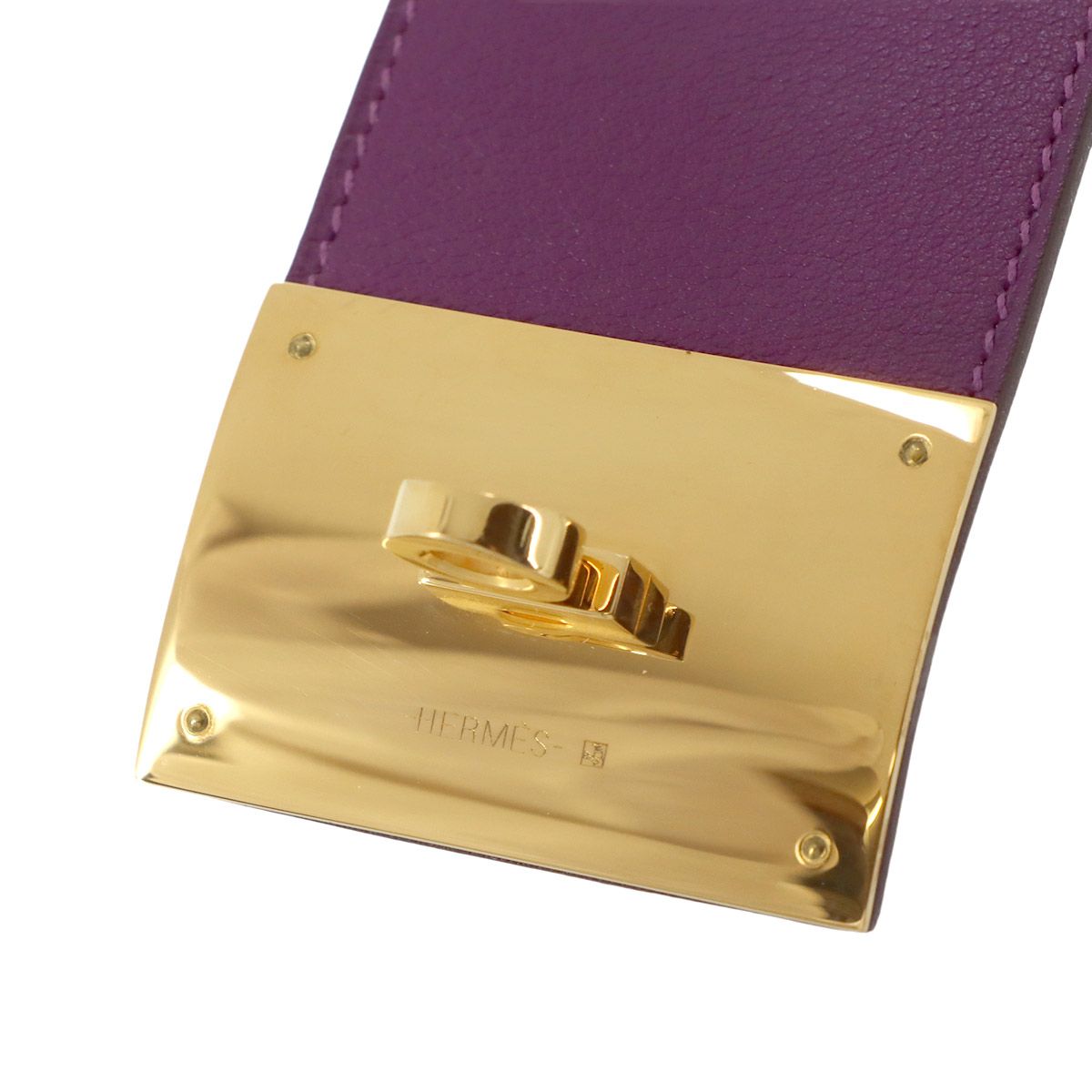 Hermes Tall Bangle Bracelet Swift Anemone Gold Kelly — view 7