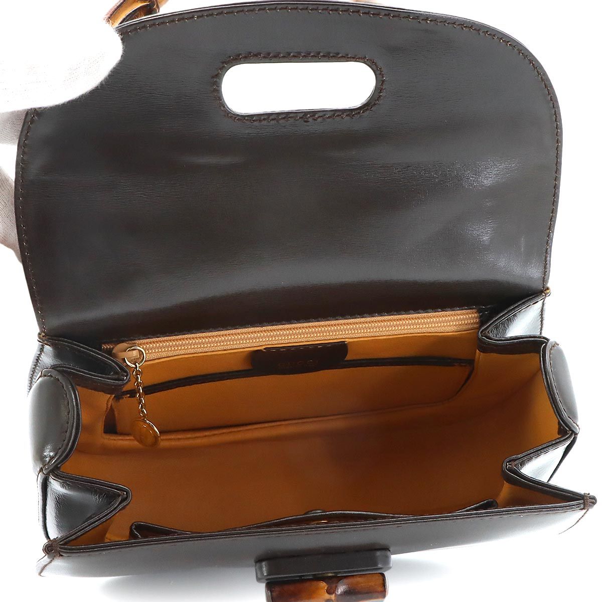 Gucci Bamb 2-Way Bag Leather Brown 000 Gold Vintage — view 7