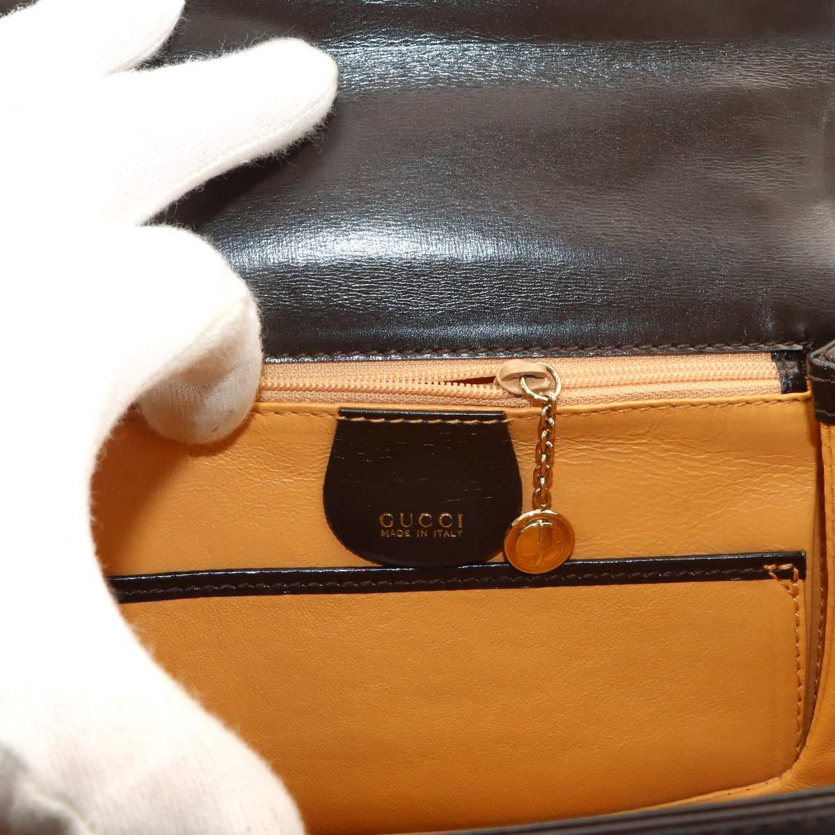 Gucci Bamb 2-Way Bag Leather Brown 000 Gold Vintage — view 8