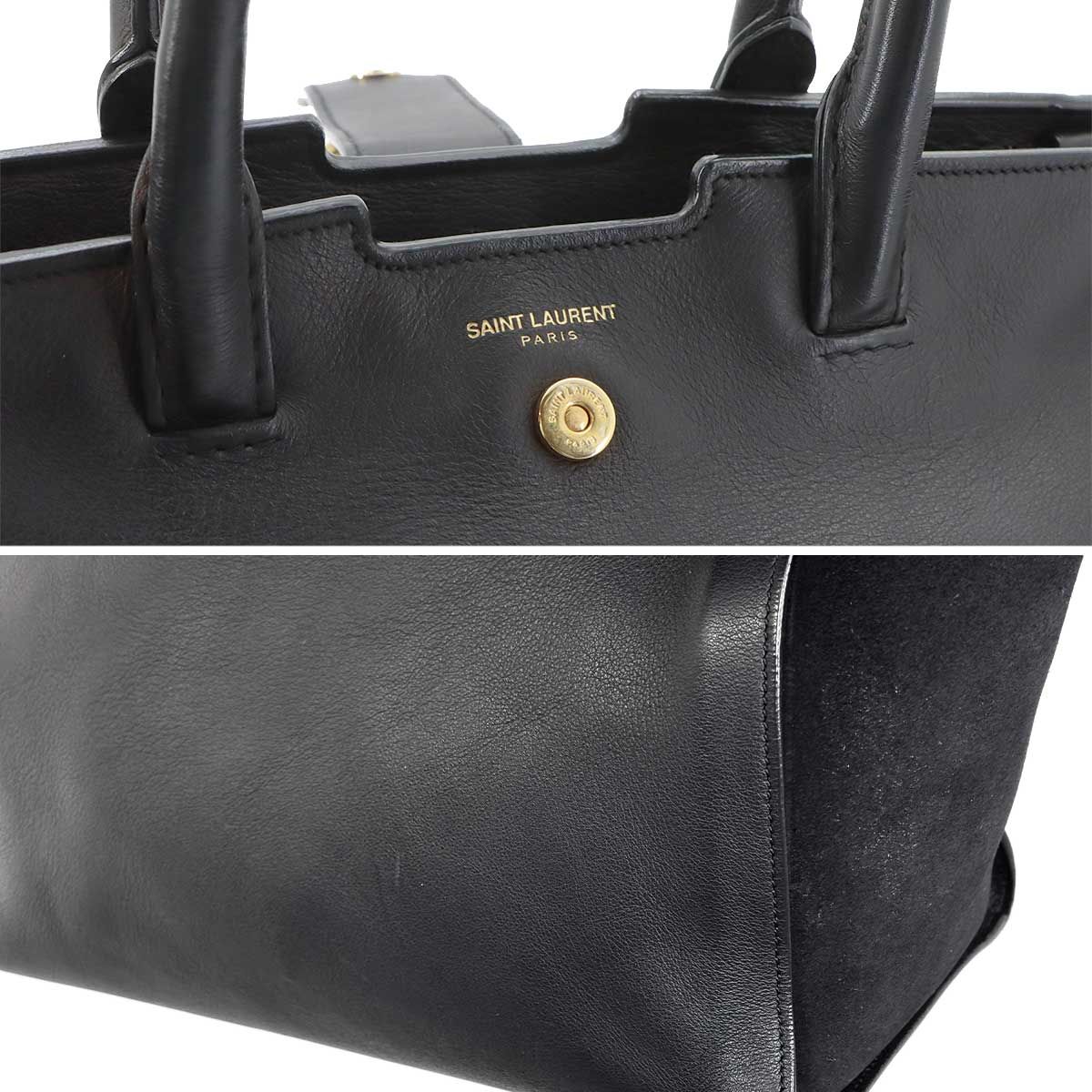 Saint Laurent Downtown Cabas 2-Way Bag Leather Black — view 9