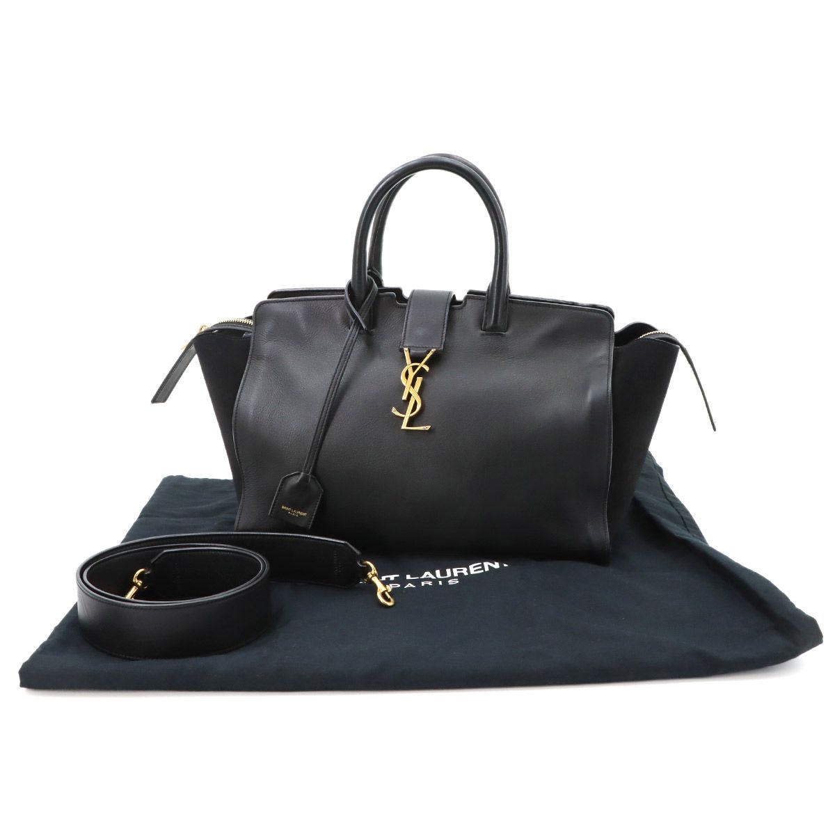Saint Laurent Downtown Cabas 2-Way Bag Leather Black — view 2
