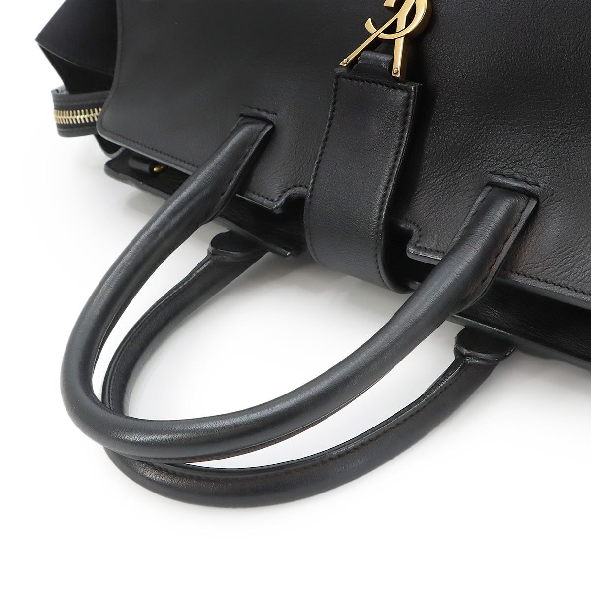 Saint Laurent Downtown Cabas 2-Way Bag Leather Black — view 6