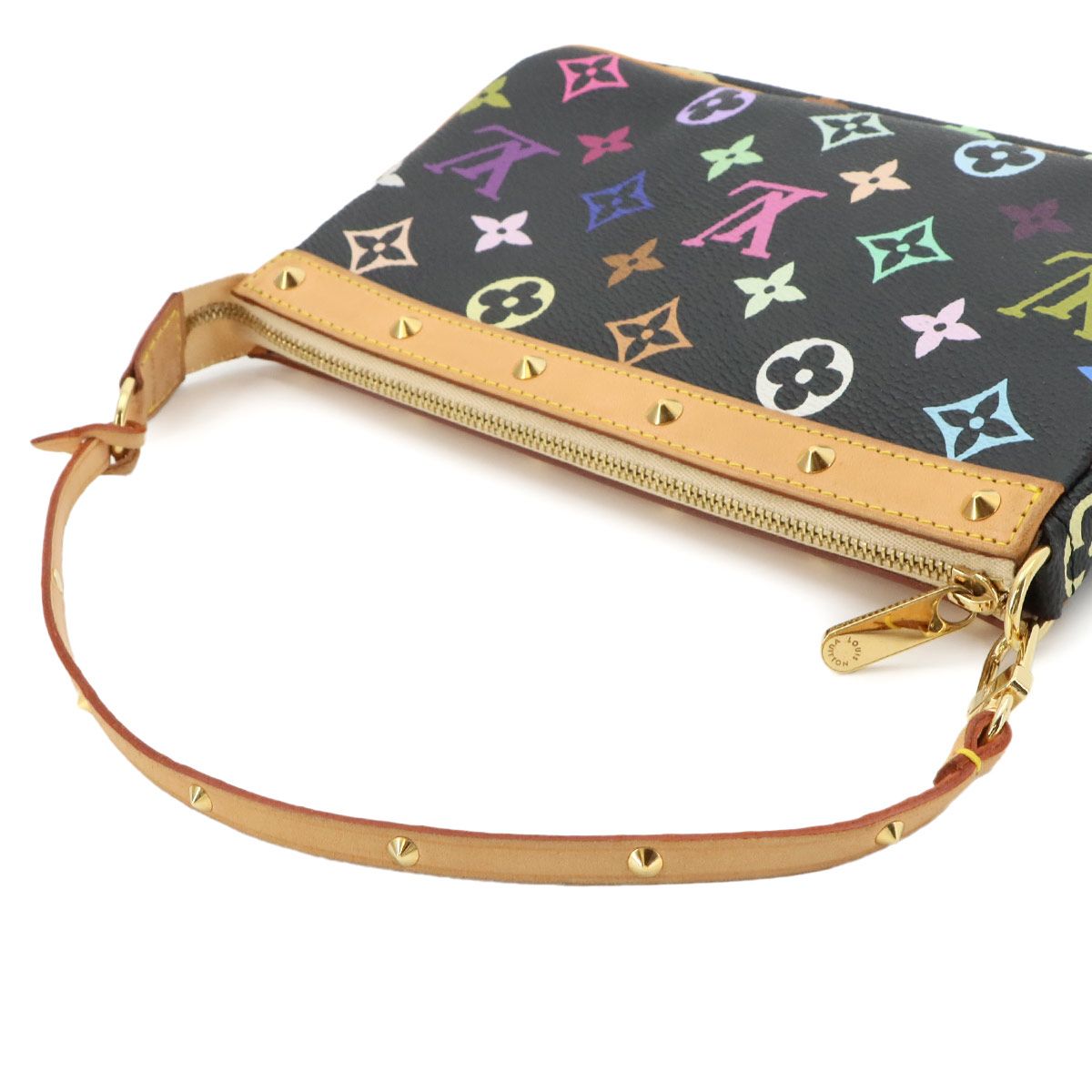 Louis Vuitton Monogram Multi Color Pochette Hand Bag Noir — view 6