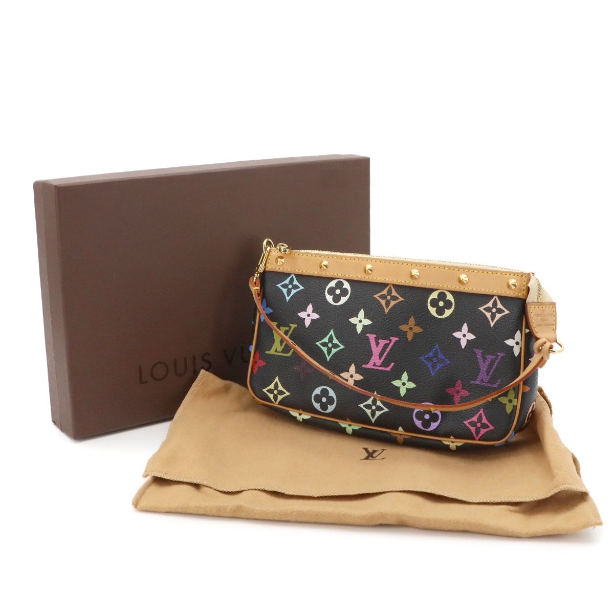 Louis Vuitton Monogram Multi Color Pochette Hand Bag Noir — view 2
