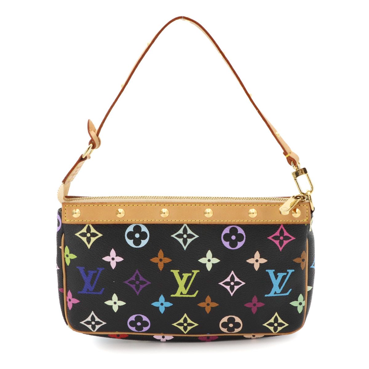 Louis Vuitton Monogram Multi Color Pochette Hand Bag Noir — view 3