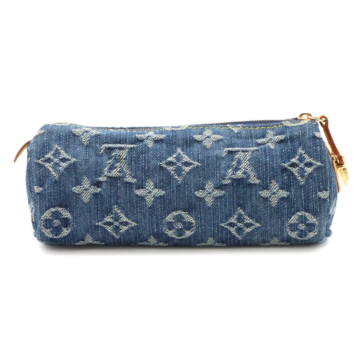 Louis Vuitton Monogram Denim Trousse Speedy GM Pouch Blue Gold — view 2