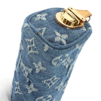 Louis Vuitton Monogram Denim Trousse Speedy GM Pouch Blue Gold — view 9