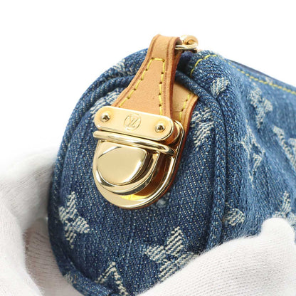Louis Vuitton Monogram Denim Trousse Speedy GM Pouch Blue Gold — view 7
