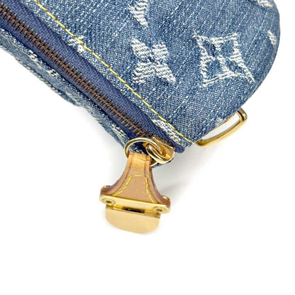 Louis Vuitton Monogram Denim Trousse Speedy GM Pouch Blue Gold — view 8