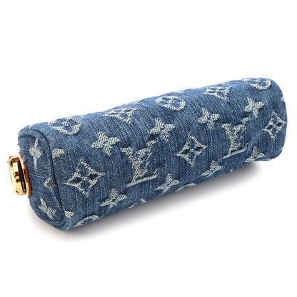 Louis Vuitton Monogram Denim Trousse Speedy GM Pouch Blue Gold — view 3