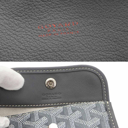 Goyard Anjou Mini Reversible Tote Leather Herringbone Gray — view 8