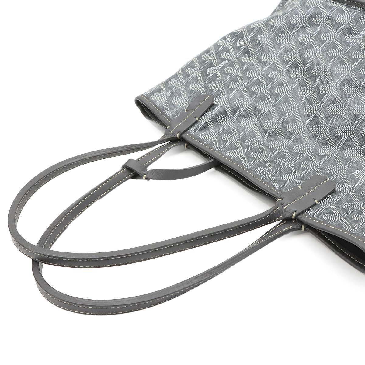 Goyard Anjou Mini Reversible Tote Leather Herringbone Gray — view 4